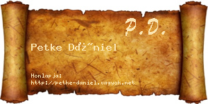 Petke Dániel névjegykártya